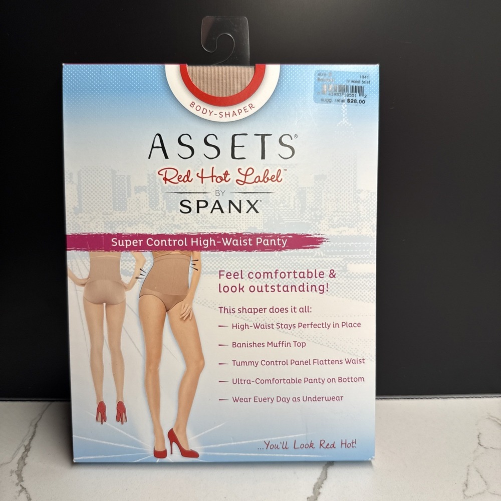 Assets Red Hot Label by Spanx Super Control High Waist Panty Shaper Barest Sz 2